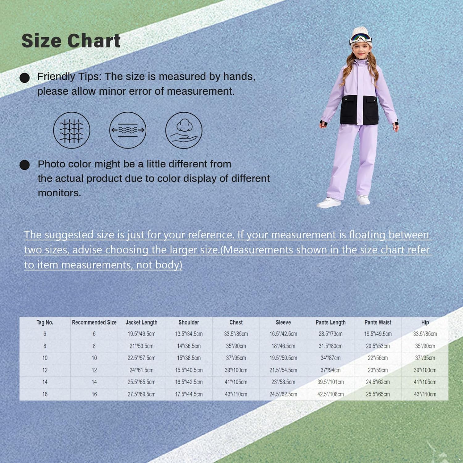 Kids Winter Snowsuit Windproof Girls Snowmobile Snowboarding Thick Warm Coat and Pants Ski Suit