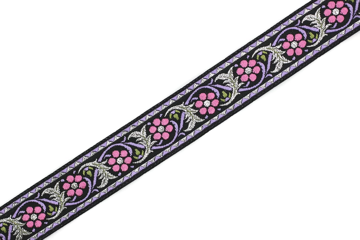 11 Yard Spool 0.86" Purple and Pink Bavarian Floral Jacquard Ribbon Sewing Trim Upholstery Fabric Costume Drapery Making Trimming Ideas 22904