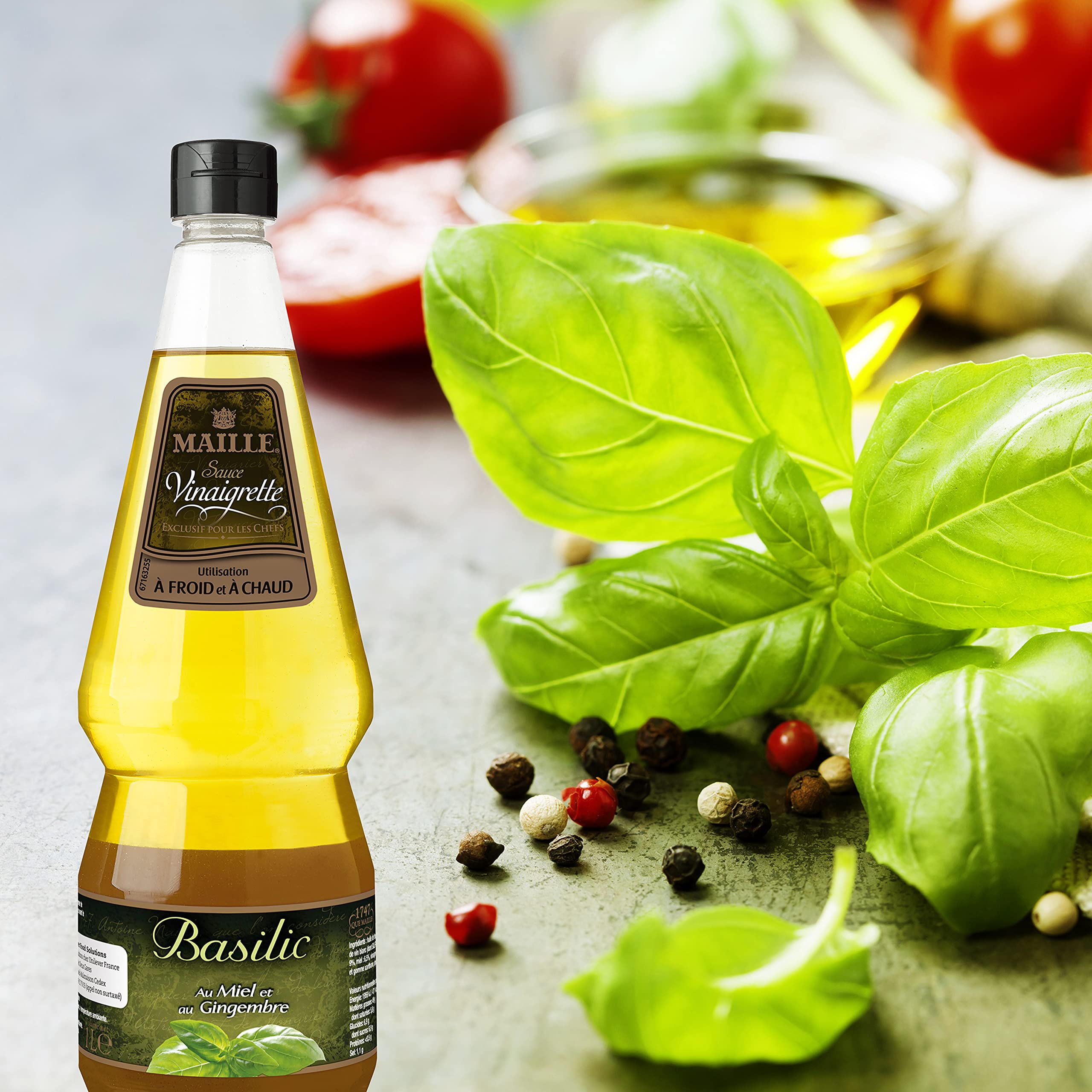 Maille Sauce Vinaigrette Basilic, Saveurs "faits maison" 1l - Lot de 2