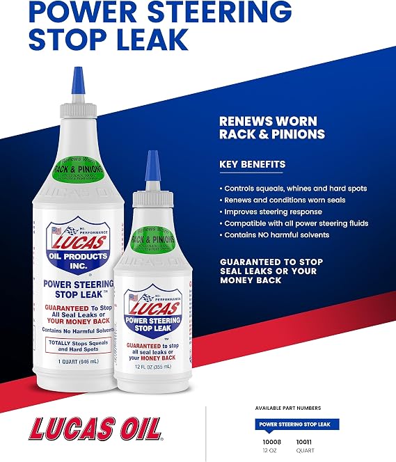 Lucas Oil 12 Oz. Power Steering Leak-Stopper Fluid - 1 Each
