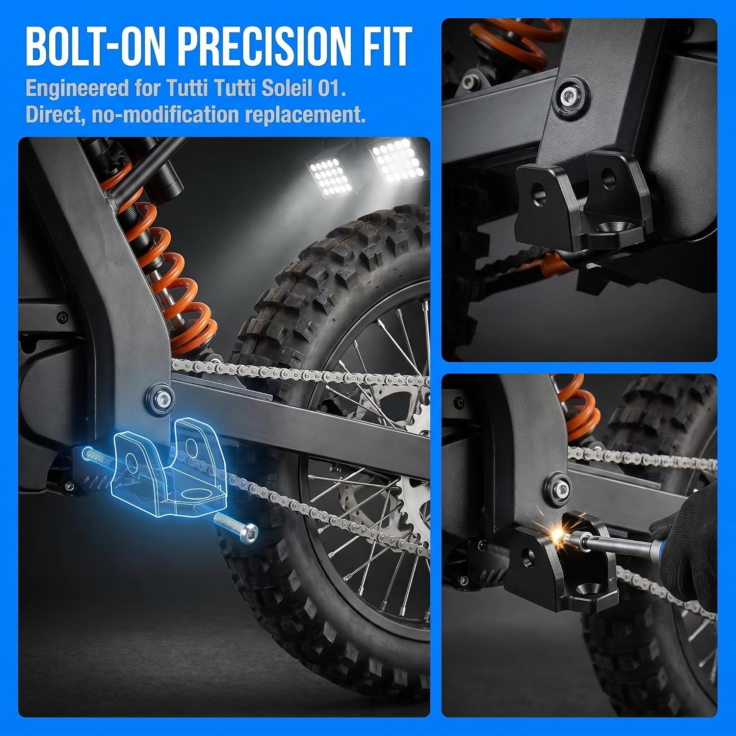 Electric Dirt Bike Foot Pegs Bracket Holder,CNC Footpegs Mount,Foot Pegs Bracket Holder Compatible with Tutti Soleil 01