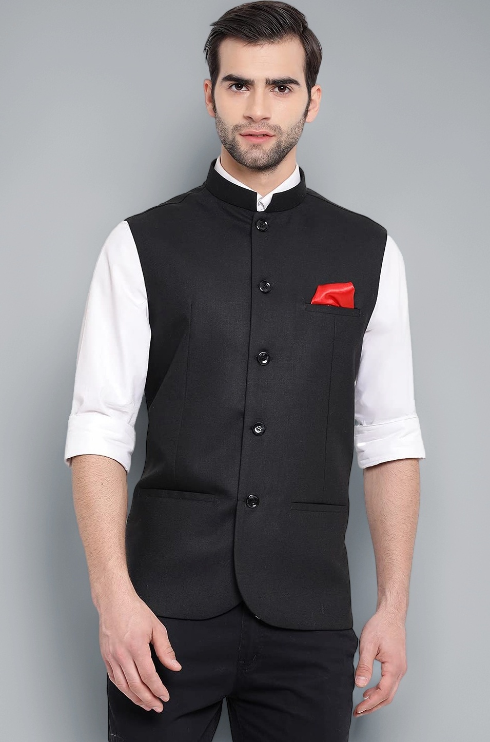 Men's Cotton Silk Nehru Jacket – with Mandarin Collar, Perfect For Ethnic Occasions, Weddings & Celebrations