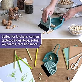 Peleg Design DustArch - Mini Dustpan and Brush Set, Small Dustpan and Broom with Modern Charm, Handheld Broom and Dustpan Set for Home, Office & Travel