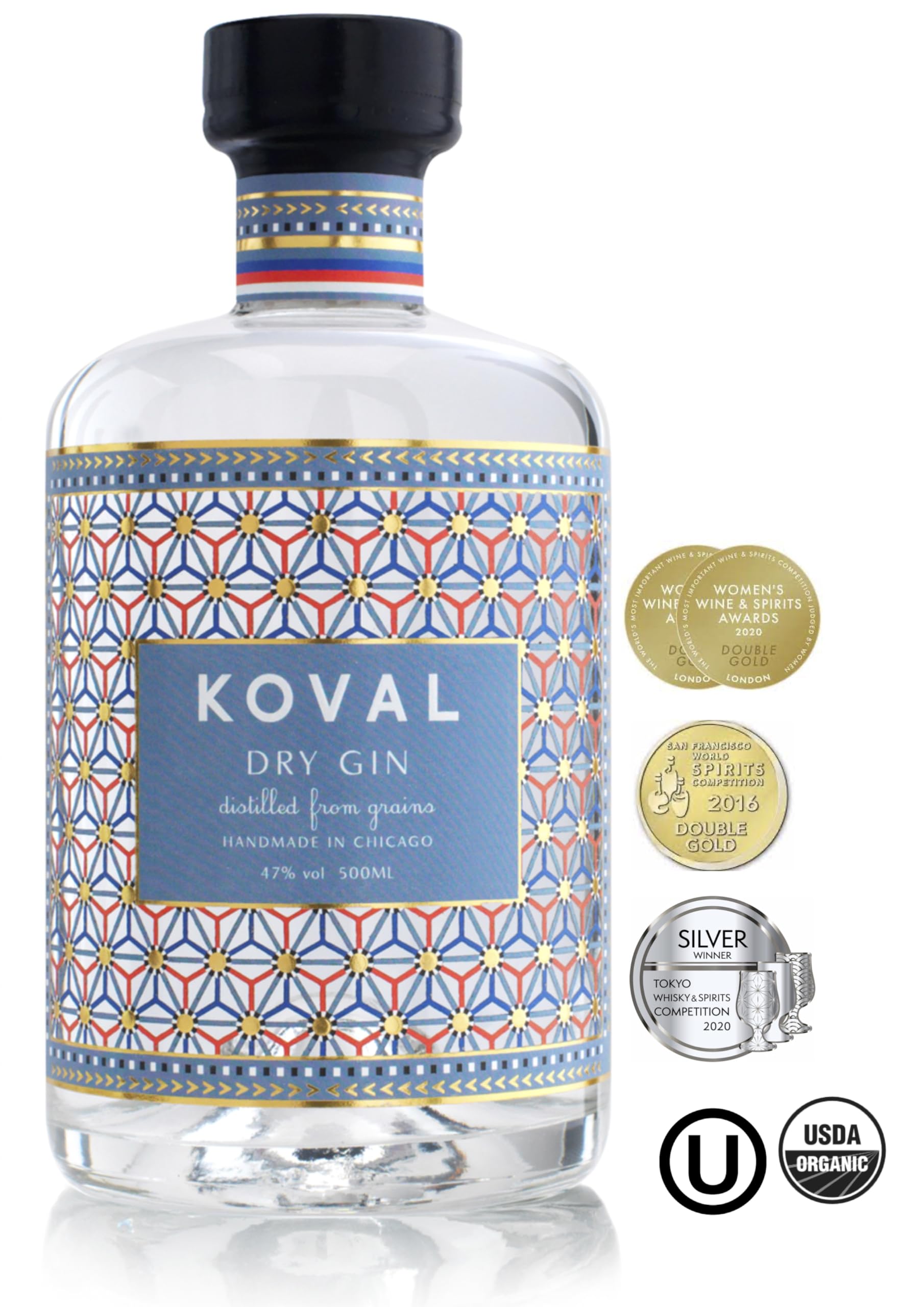 Koval DRY GIN 47% Vol. 0,5l : Amazon.it: Alimentari e cura della casa