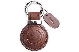 Genuine Leather AirTag Holder with Keychain