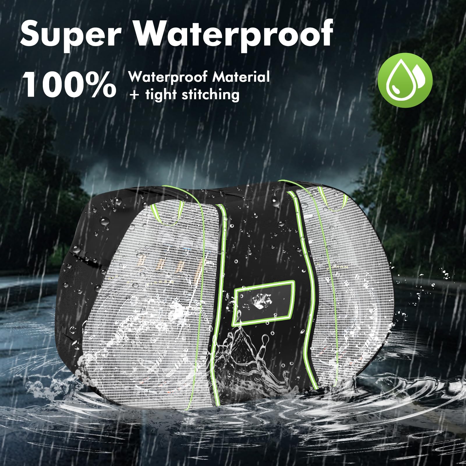 Housse Vélo, Tissu Oxford 900D Epais Noir Bache Bache Velo Exterieur Impermeable (204L×92W×121Hcm), Protection Contre la Pluie,la Neige,la Poussière et les UV Housse Velo Exterieur Protection