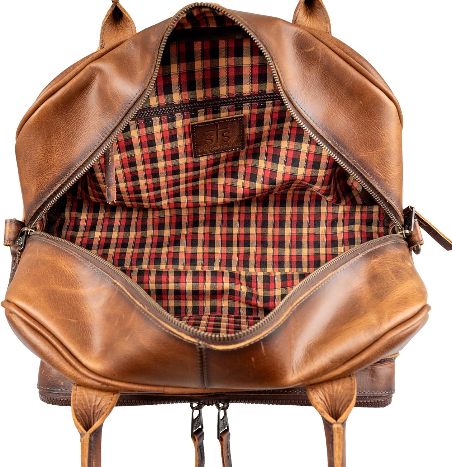 STS Ranchwear Tucson Carry-On Leather Weekender Travel Luggage Bag, Rich Tan