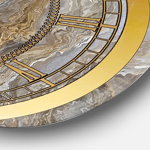 Miniatura 3 de DesignQ Reloj de pared glamuroso 'mármol blanco con vetas grises y doradas' para decoración del hogar, dormitorio, baño, oficina, sala de estar,