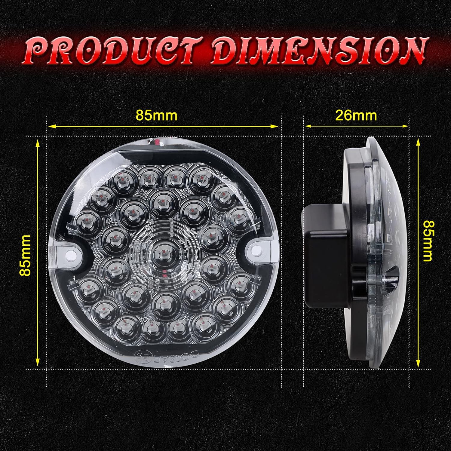 REALOVE 3-1/4 Inch Rear Led Turn Signal Red Brake Light Compatible with ley Motorcycle Road Glide Road King Softail Ultra Classic Ultra Limited Electra Glide