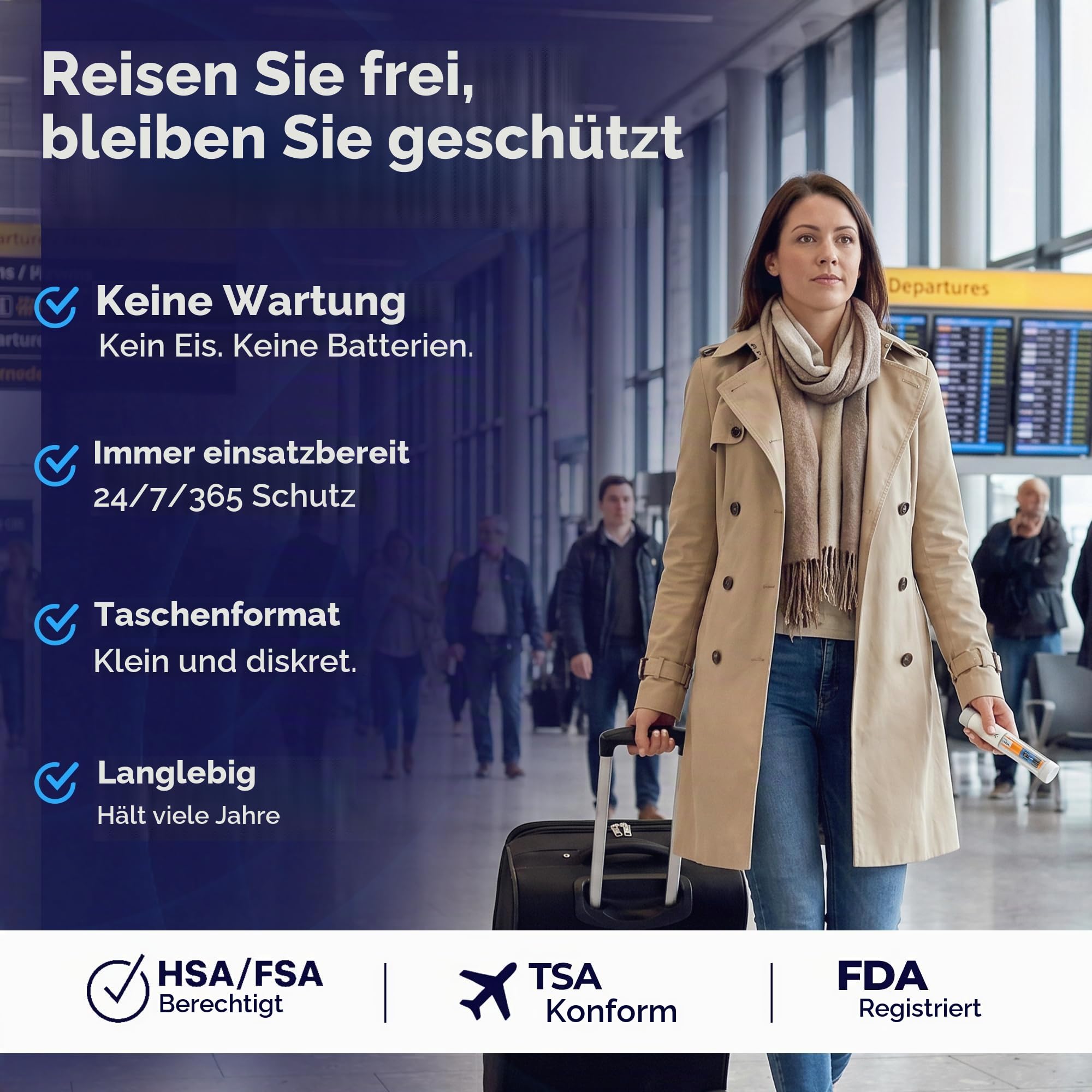 VIVI CAP Insulin Kühltasche - Kompakter Diabetes Stifthalter mit internem Temperatursensor - Benutzerfreundlich, Platzsparend, Wartungsfreie (für ALLE Stifte)