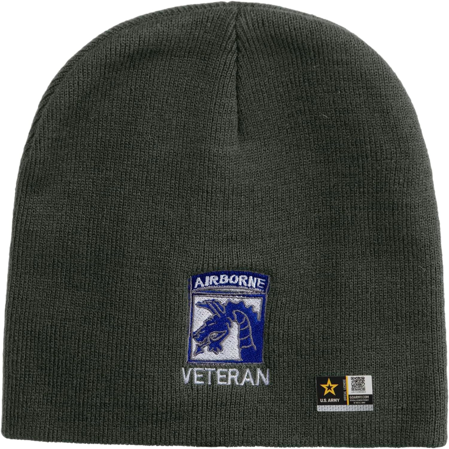 e4Hats.com 18th Airborne Corps Veteran Embroidered 8 Inch Knitted Short Beanie