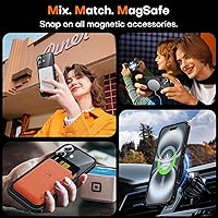 Vista 660 de TAURI Funda magnética 2 en 1 transparente para iPhone 14 Pro, compatible con Magsafe [no amarillenta] con protector de pantalla, protección de grado