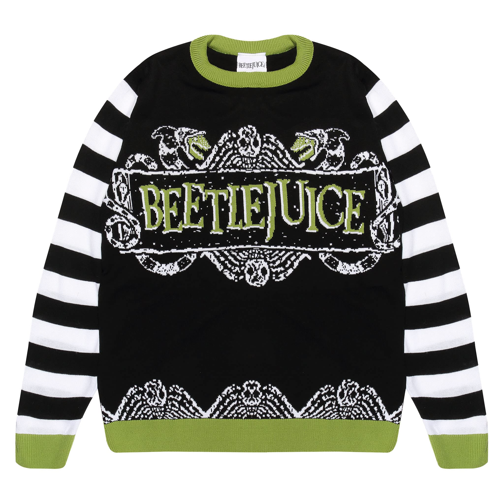 Popgear Men's Black Beetlejuice Logo Knitted Jumper, Adults, Xs-5Xl, Official Merchandise