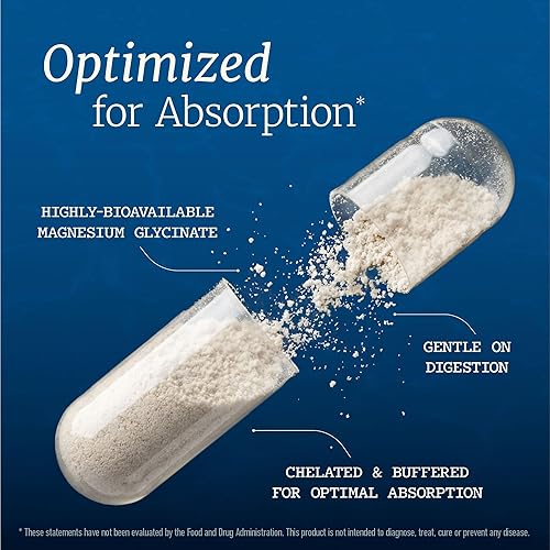 Miniatura 4 de Glicinato de magnesio 500 mg  Quelatado para alta absorción  Relajación muscular, huesos, corazón, nervio, sueño y apoyo para la calma para mujeres