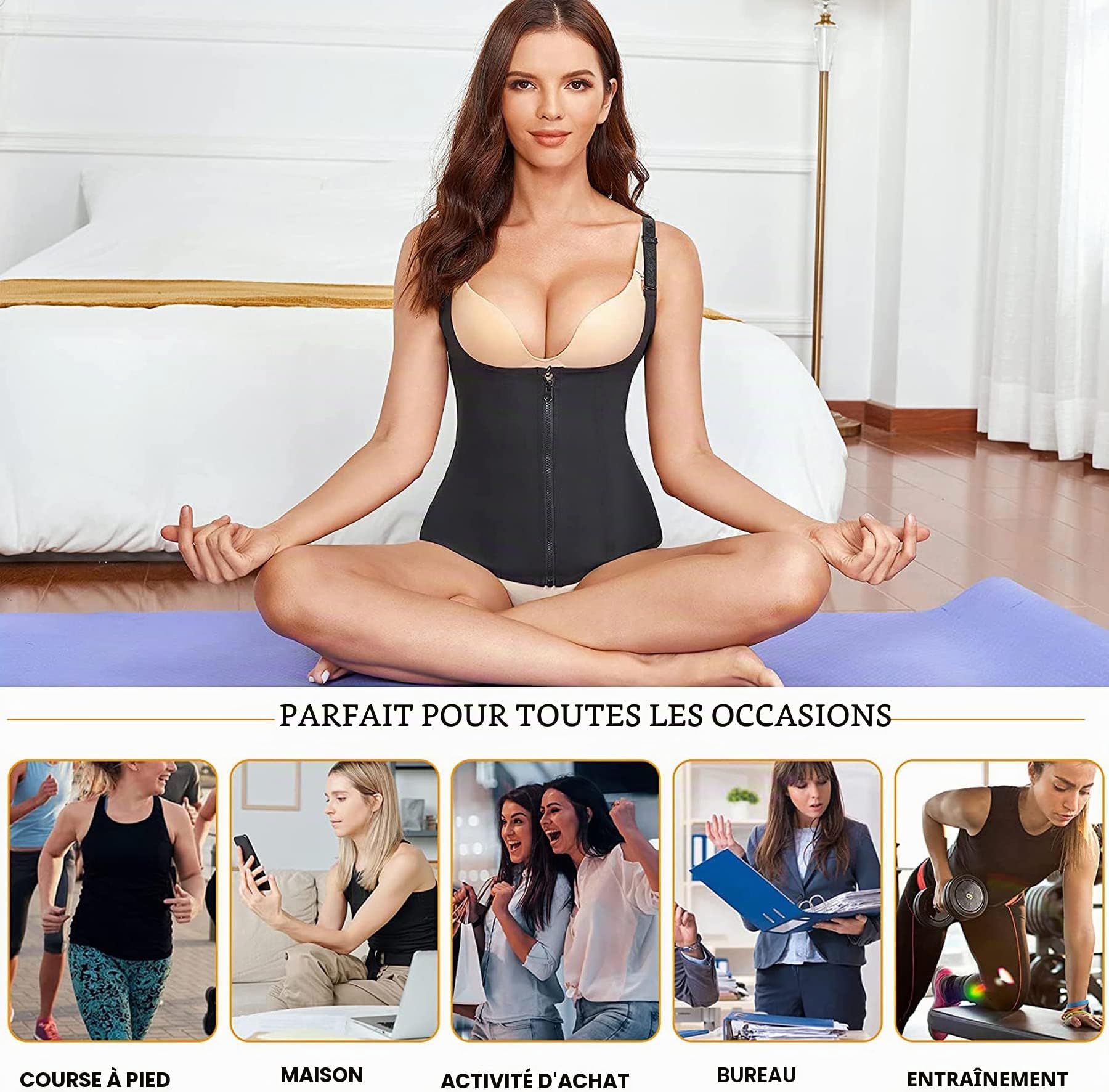 KUMAYES Corset Minceur Femme Gaine Amincissante Body gainat Ventre Plat Ceinture Amincissante Body Shaper Waist Trainer