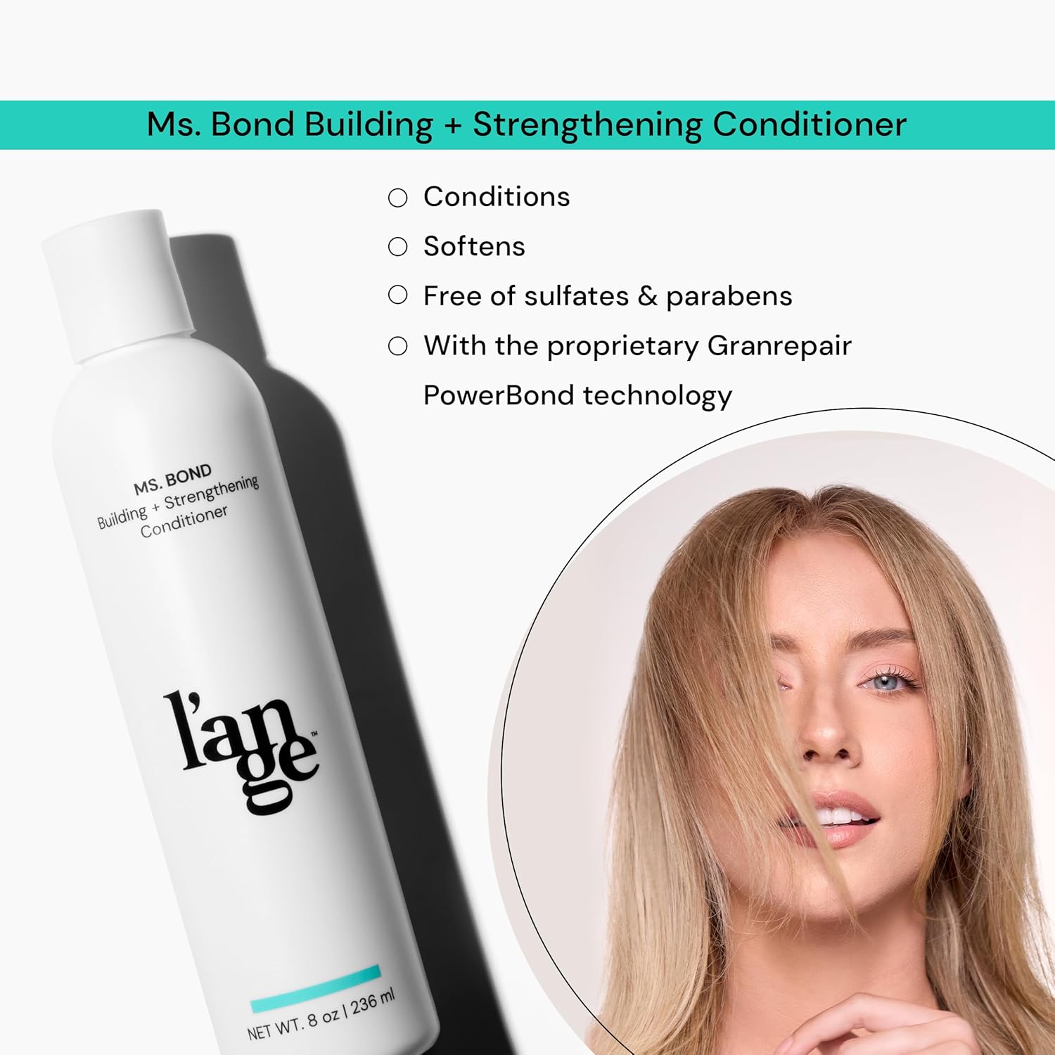 L’ANGE HAIR Ms. Bond Building + Strengthening Conditioner| Restores Hair Bonds | Intensive Treatment for Breakage Recovery | Hair Mask for Smooth Finish | Moisturizing Formula | 8 fl oz Bottle