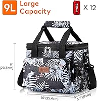 Vista 159 de Lifewit Bolsa de Almuerzo Mediana Aislada Caja de Almuerzo Hielera Suave Bolsa Refrigerante para Adultos Hombres Mujeres, Gris 12 Latas (9L)