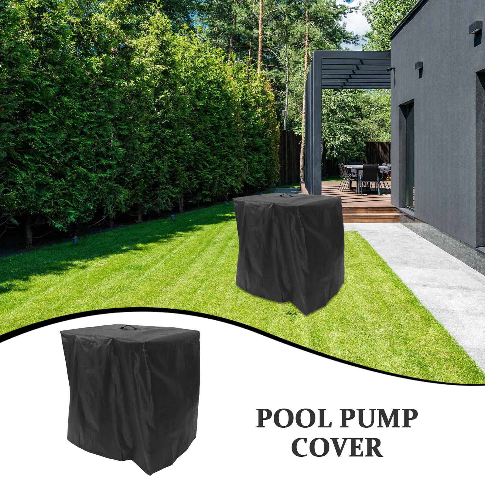 Veemoon Cubierta de Bomba de Filtro para Piscina, Resistente Intemperie y Transpirable, Fácil Instalación para Jardines y Piscinas Exteriores