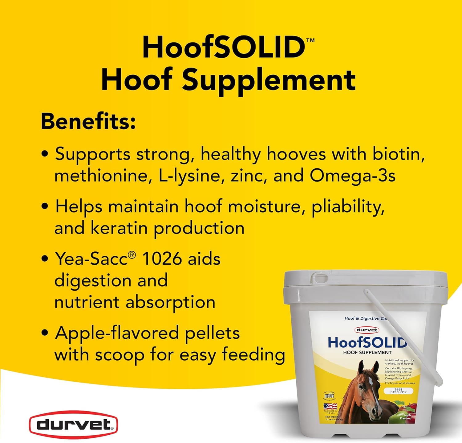 Durvet HoofSOLID Hoof Supplement - 10 lb. Pail