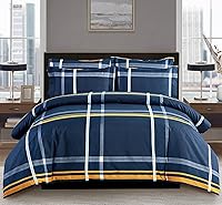 Vista 1 de Checkered Duvet Cover King Size, Soft King Duvet Cover Set, 3 Pieces, 1 Duvet Cover 104x92 Inches with Zipper Closure and 2 Pillow Shams, Comforter