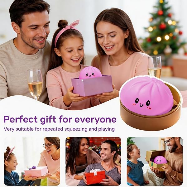 Dumpling Squishy, Giant Dumpling Squishy with Steamer Box, Stressball Langsame Rückfederung, Stressabbau-Spielzeug für Erwachsene - 3