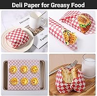 Vista 6 de EUSOAR Papel de envoltura para sándwich, 200 hojas de pergamino para hornear, cera seca, papel de delicatessen resistente a la grasa