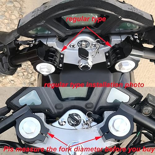 Miniatura 4 de Manillar con clip de 1.614 in, apto para tubo de horquilla de 1.614 in, manubrio de motocicleta Cafe Racer de 78 pulgadas, 1.614 in con clip en