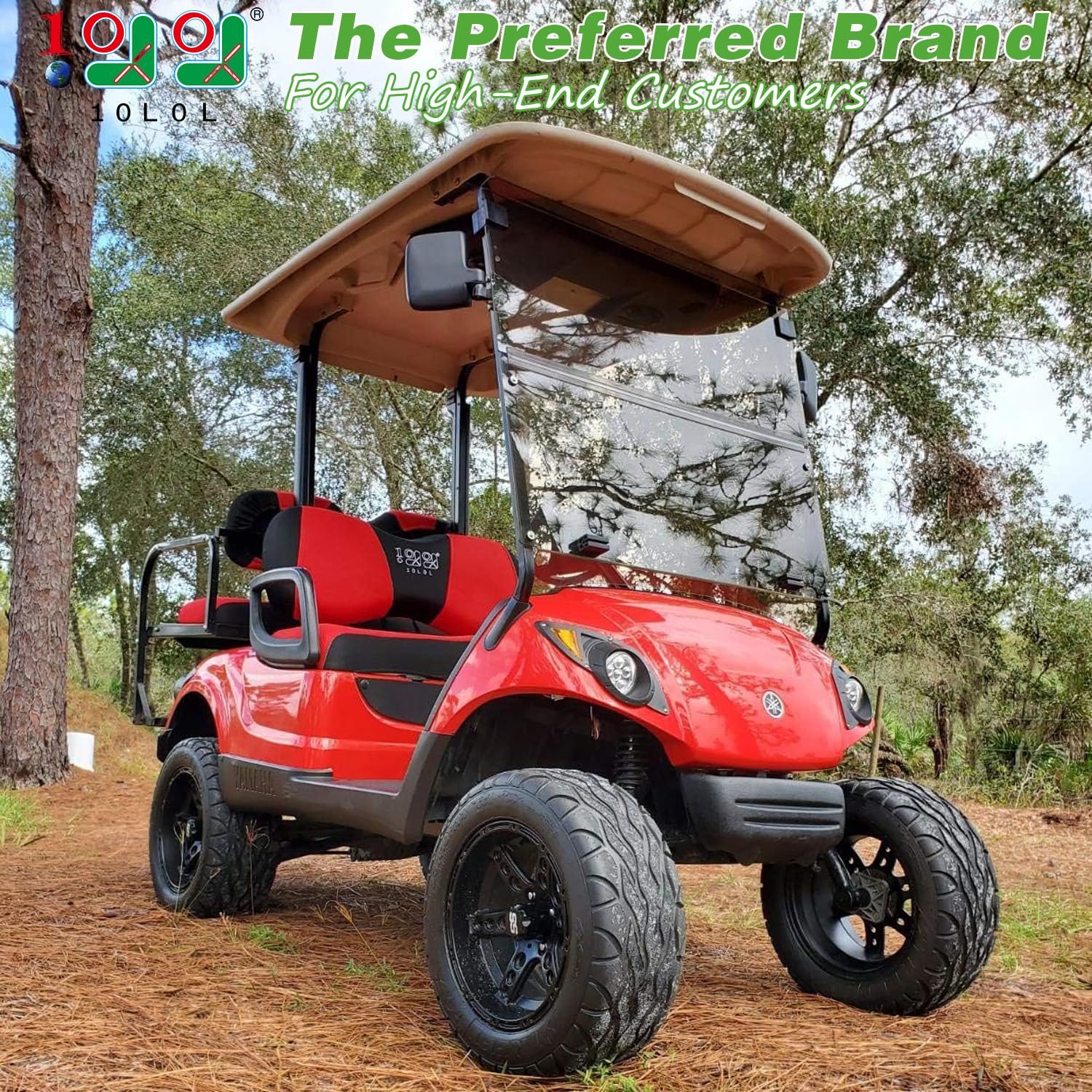 10L0L Street Legal Light Kit For Yamaha G29 (12V) - Golf Cart Headlight Kit Fit Yamaha G29 YDR Drive 2007up with Turn Signals Switch Horn Brake Lights Harness