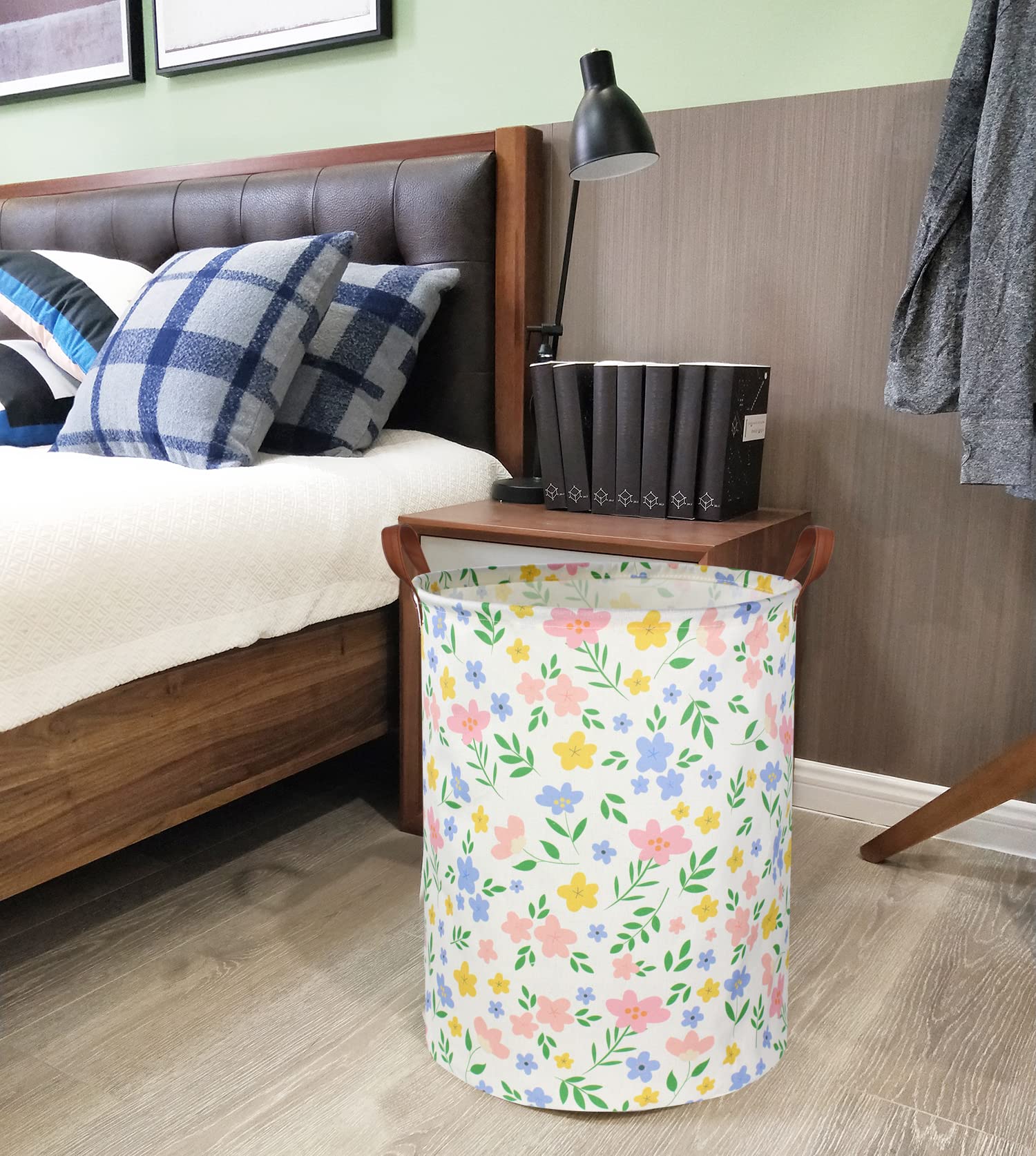 YOGAES Panier a Linge Enfant,Panier a Linge Pliable,Panier à Jouets,Panier à Linge Rond,Convient aux dortoirs,Chambre à Coucher (A1,S