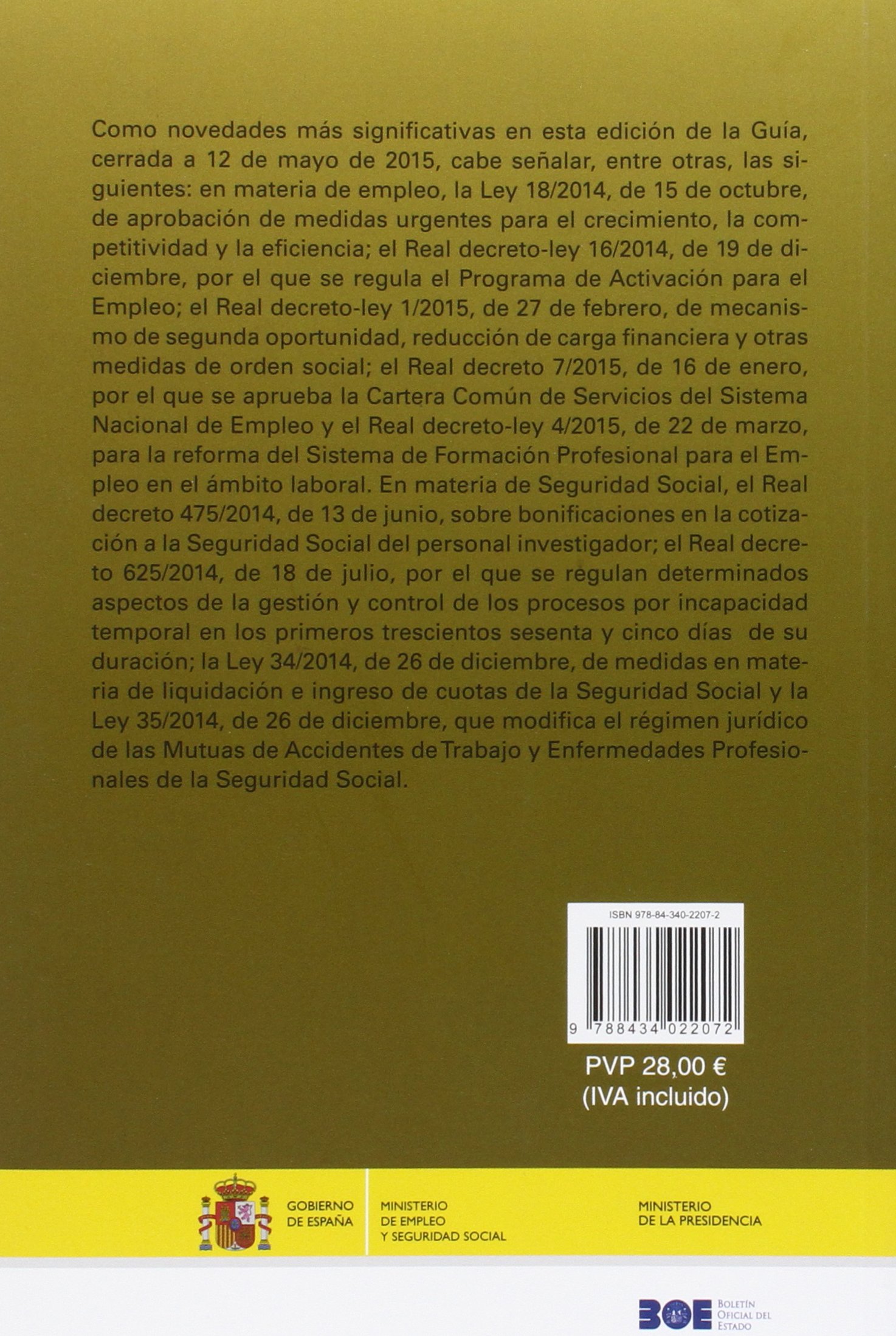 Guía laboral del Ministerio de Empleo y Seguridad Social 2015
