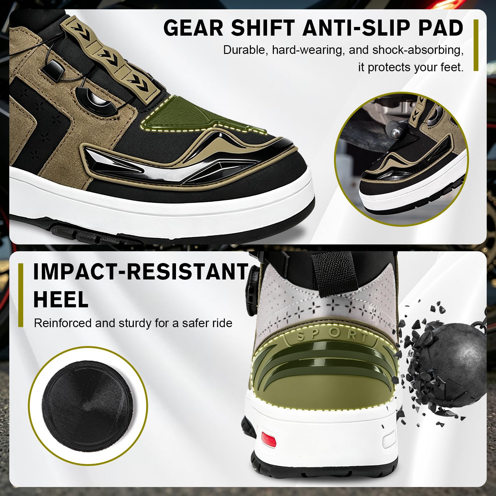 Stivali da Moto da Uomo, Scarpe da Moto Stivaletti Casual da Strada
