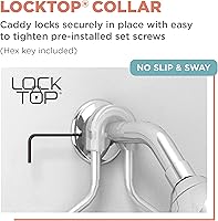 Vista 4 de Canasta de ducha Zenna Home 7402AL NeverRust de aluminio de cromo satinado