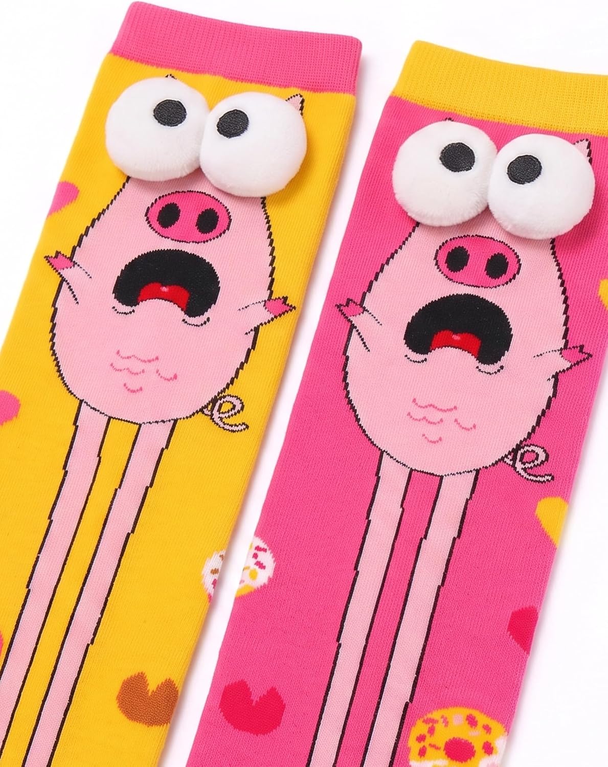 Crazy Socks for Kids Silly Wacky 3D Big Eye Funny Animal Knee High Socks