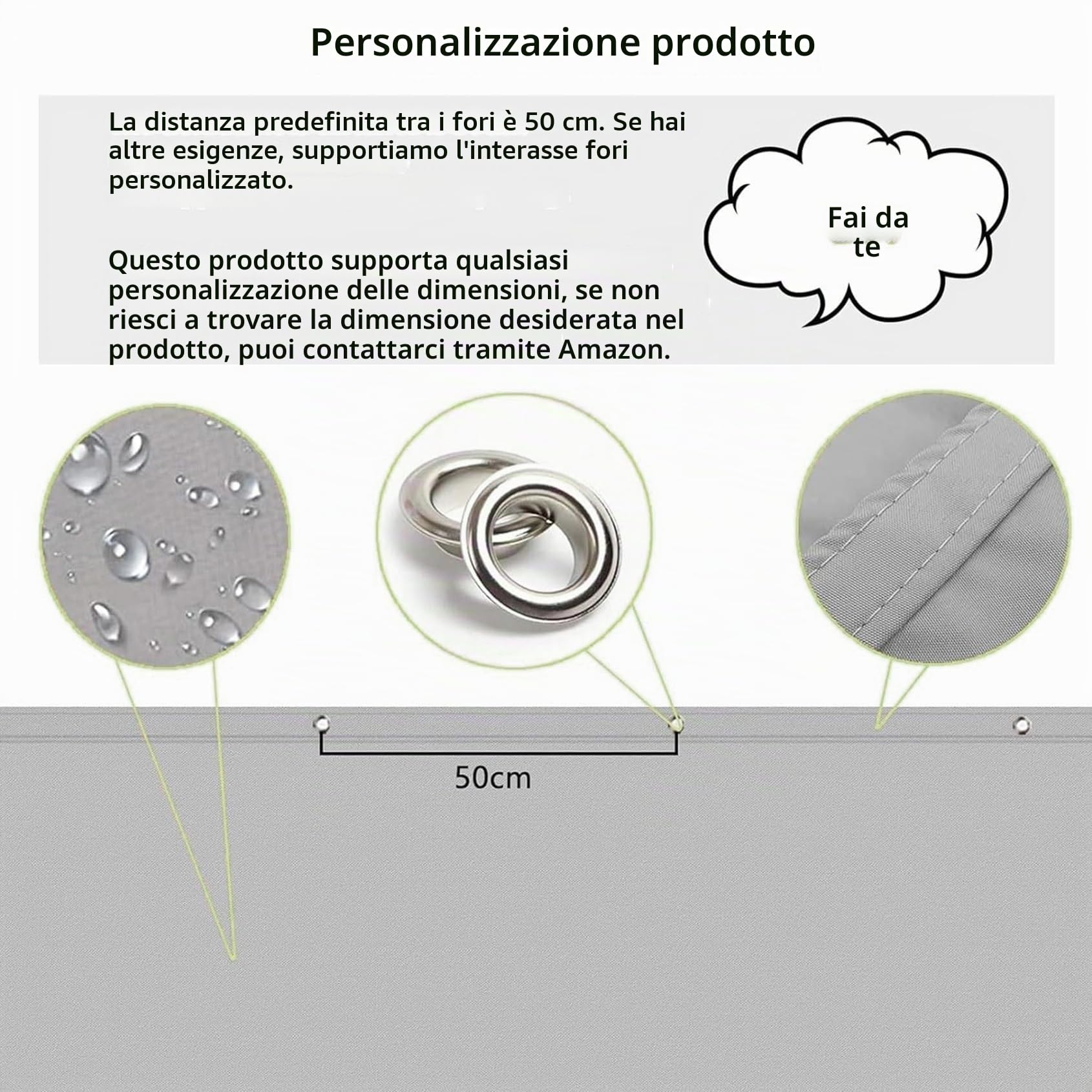 Tenda a Vela Impermeabile Rettangolare 150 x 200 cm Impermeabile, Protezione Antivento 98% Anti UV Tenda a Vela Telo Ombreggiante per Esterno Terrazza Giardino, Grigio Chiaro