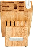 Vista 3 de Farberware Edgekeeper - Juego de bloque de cuchillos triple remachado con afilador integrado, 14 piezas, color blanco