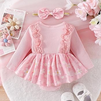 Amazon.com: FIOMVA Baby Girl Fall Outfit Infant Ribbed Knit