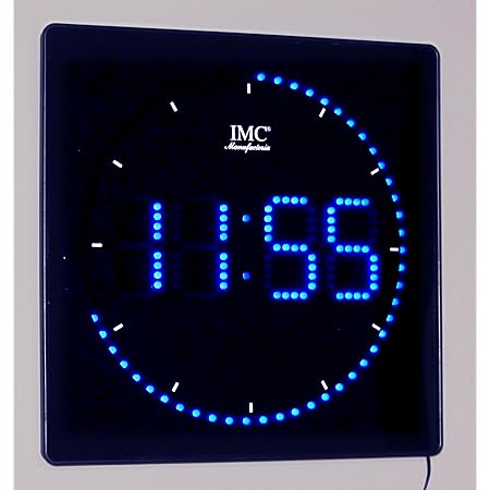 Amazon.de: LED - Wanduhr mit blauen Zahlen + runde Sekundenanzeige