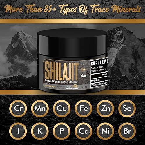 Miniatura 4 de Resina Shilajit Shilajit orgánica, probada por terceros, rica en más de 85 oligominerales, Shiljait pura del Himalaya de grado dorado para energía