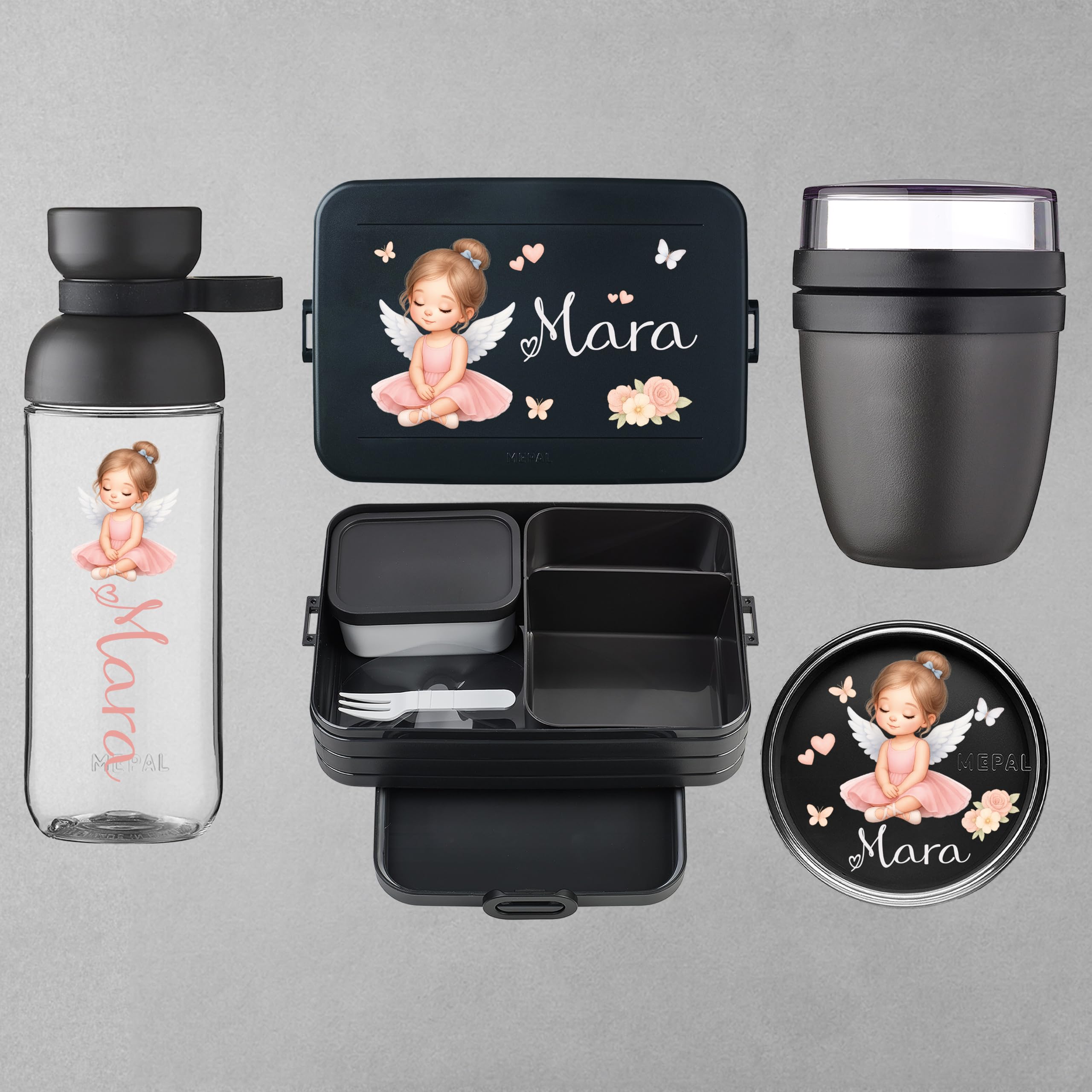 Mepal Personalisierte Brotdose Trinkflasche | Ballerina Tänzerin Mädchen