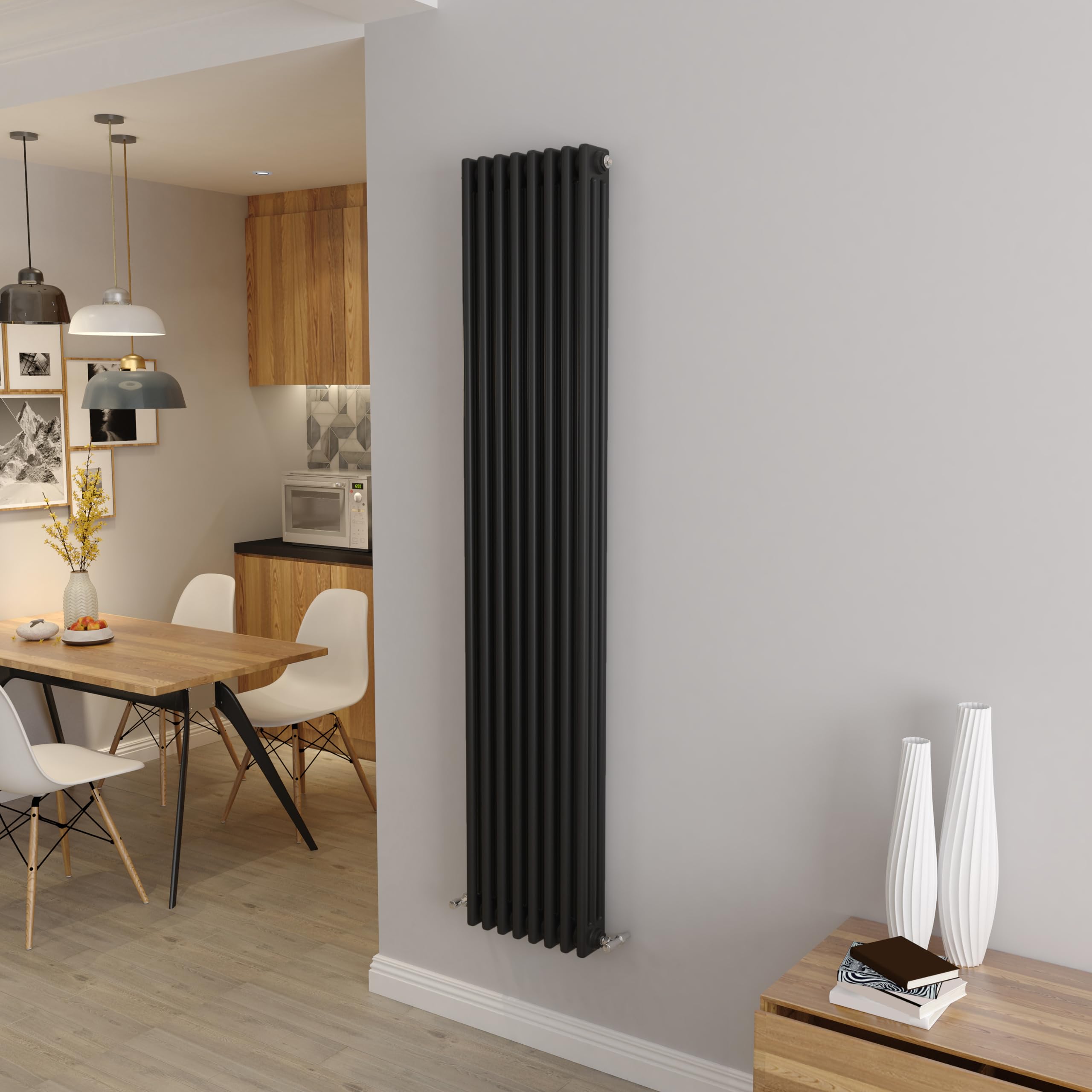 Biubiubath Black 1800x380mm Tall Cast Iron VerticalTriple Column Traditional Central Heating Horizontal Radiators โ image 1