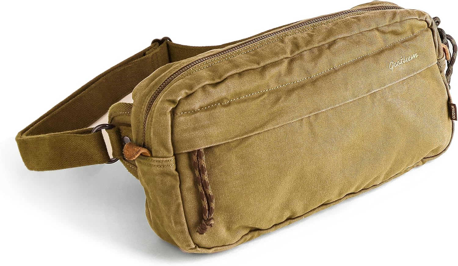 Gootium Men’s Crossbody Pack - Canvas Daily Essentials Sling Bag Small Shoulder Backpack, Olive