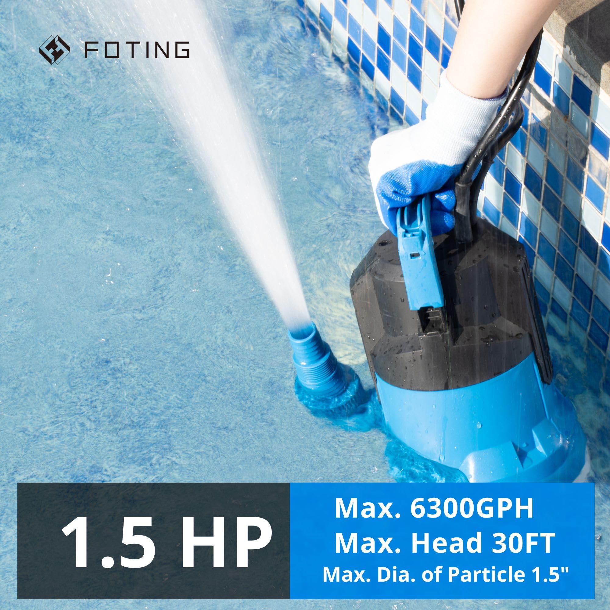 Snapklik.com : FOTING 2025Upgraded Automatic Sump Pump, 15HP 6300GPH ...