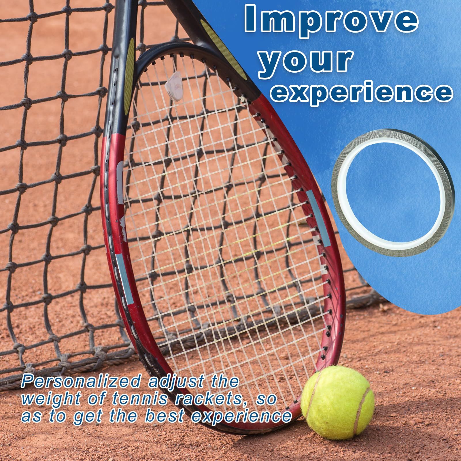 Bleiband mit Klebepaddel, Gewichtsklebeband, Bleistreifen für Tennisschläger, Pickleball-Paddel, Golf, 1/4 × 197 Zoll