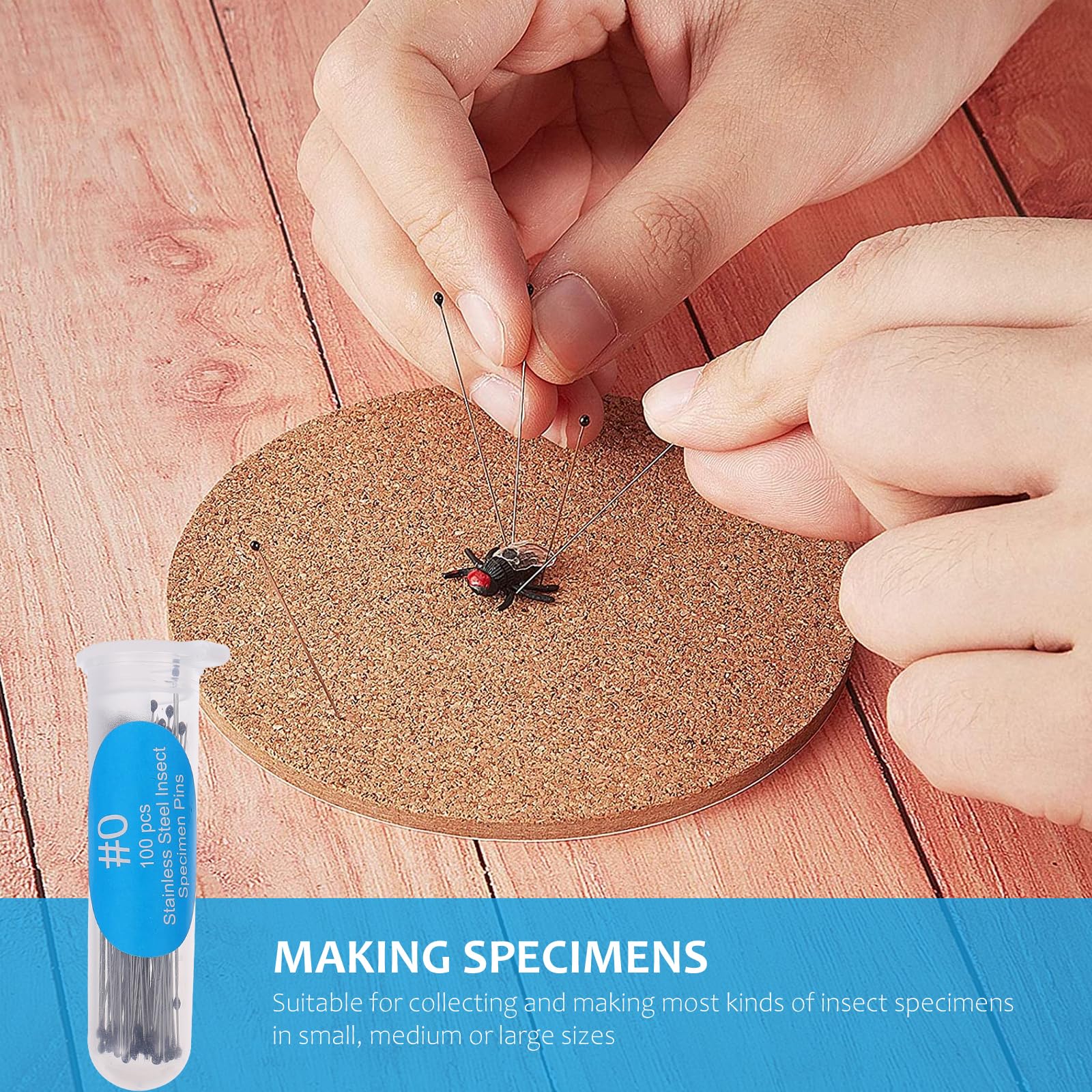 iplusmile Lot de 300 aiguilles de préparation en acier inoxydable, 4 x 0,5 cm, durables et précises, pour les cours d'entomologie et les collections de papillons