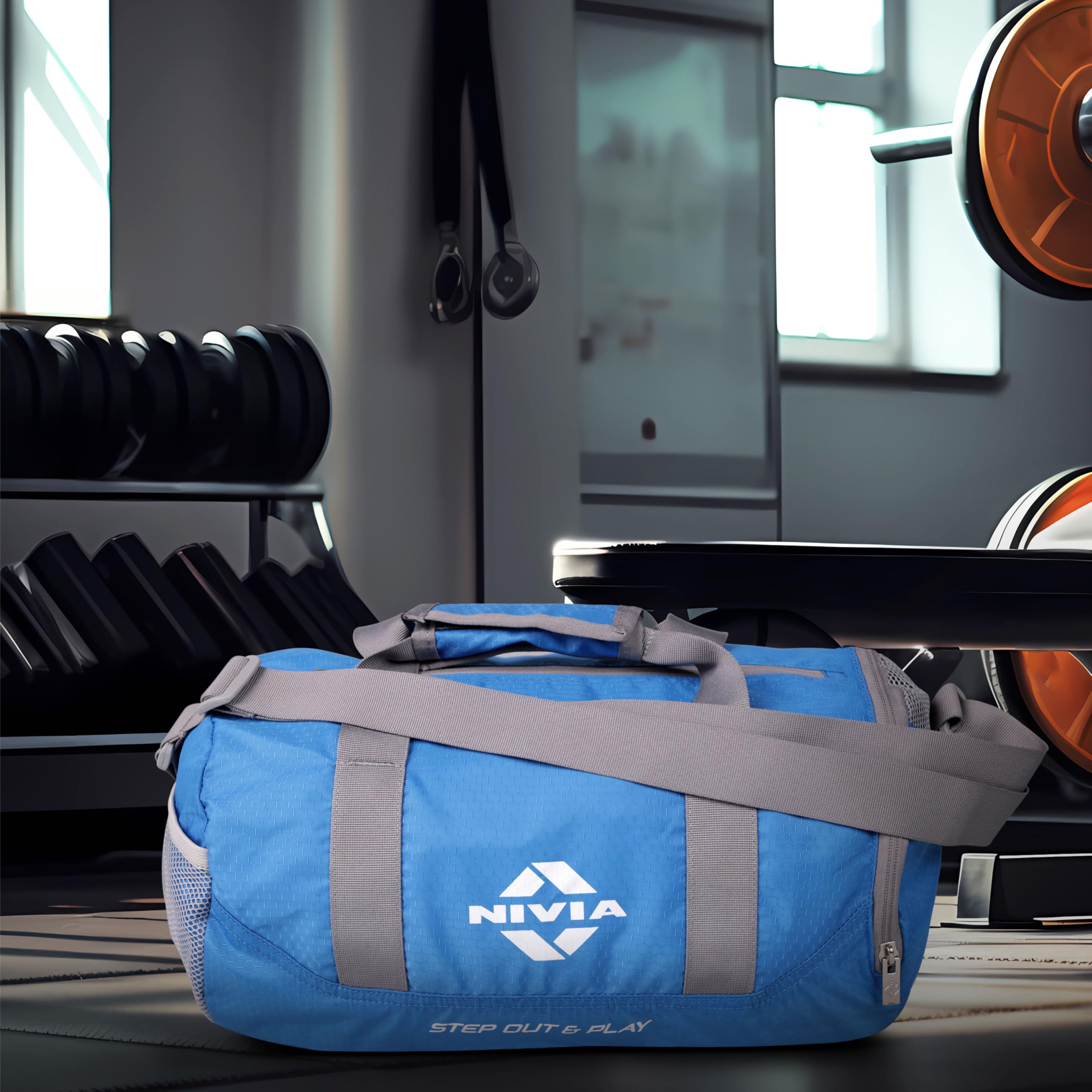 NIVIA Beast Gym Bag-4 Polyester/Unisex Gym Bags/Shoulder Bag for Men & Women with Separate Shoes Compartment/Carry Gym Accessories/Fitness Bag/Sports & Travel Bag/Sports Kit (Sky Blue) (B078PJPPNF) Amazon Price History, Amazon Price Tracker
