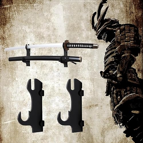 Miniatura 7 de Samurai Sword - Soporte de pared para katana, soporte de pared, soporte de pared de espada samurai, soporte de pared de espada de 2 niveles, soporte
