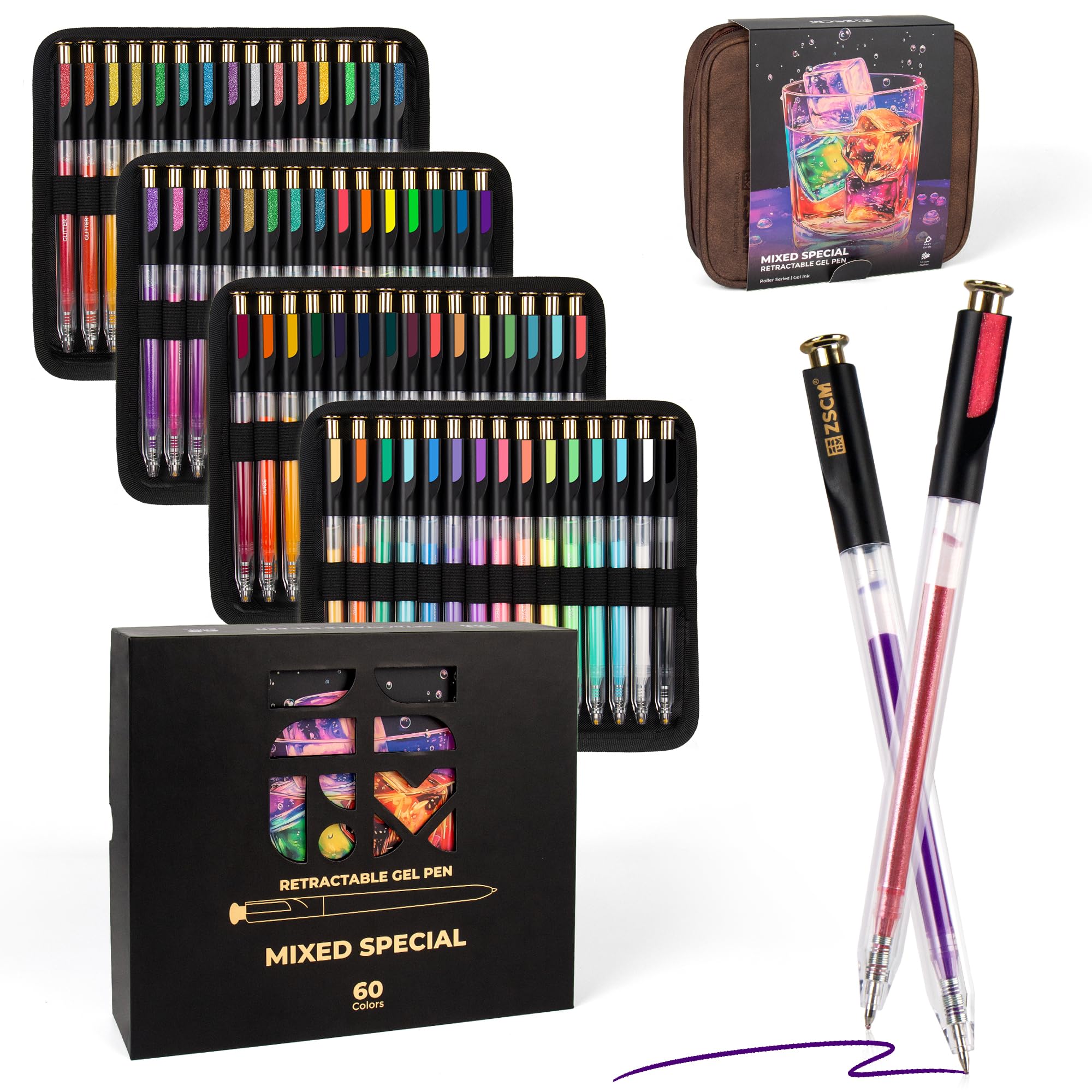 pencilpainter らん Amazon.com: ZSCM Retractable Gel Pen For Adult Coloring, 60 Colors