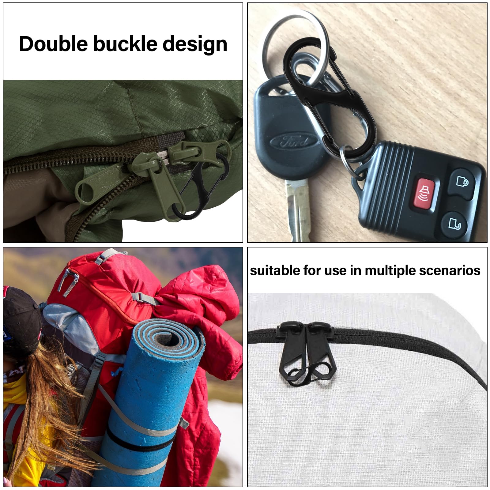 20 Pièces Mousqueton En Métal De S Double Boucle Mousqueton A Visser