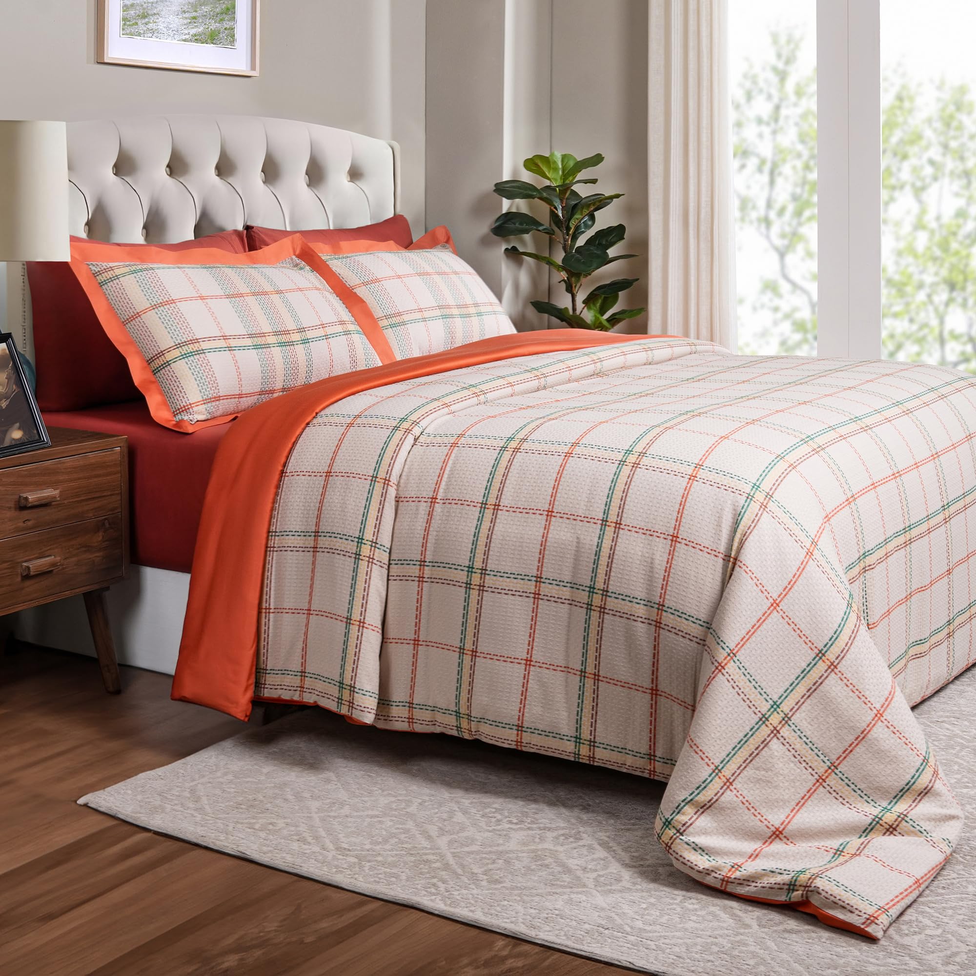 maspar Woven 100% Cotton Kind Size Bed Printed Duvet Cover with Pillow Case-image-12