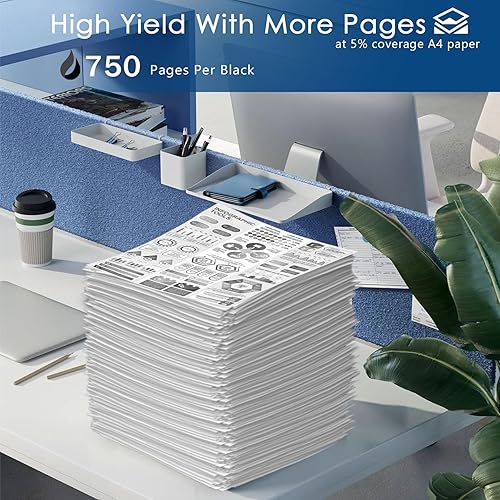 Miniatura 3 de Paquete de 2 cartuchos de tinta 62XL de repuesto para HP 62 Combo Pack compatible con HP OfficeJet 200 200c 250 250c 258 5740 5741 Envy 5540 5541